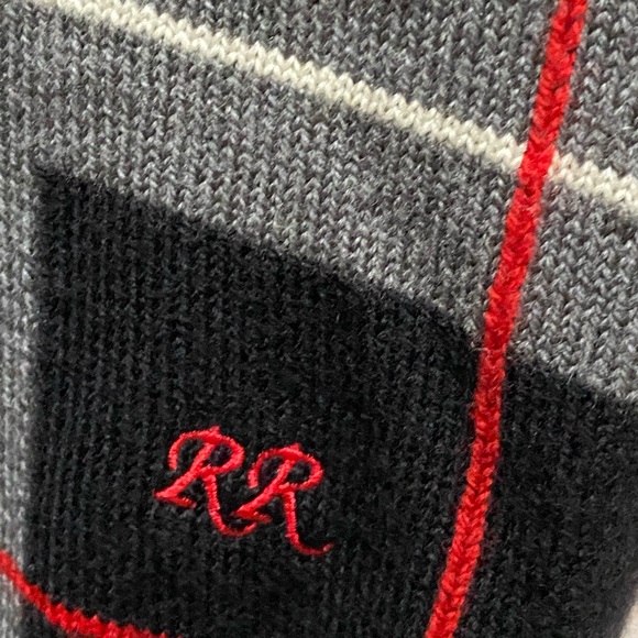 VINTAGE Clark Gregory Sweater Men MED Black Vest Cardigan Argyle Scotland - Picture 9 of 14